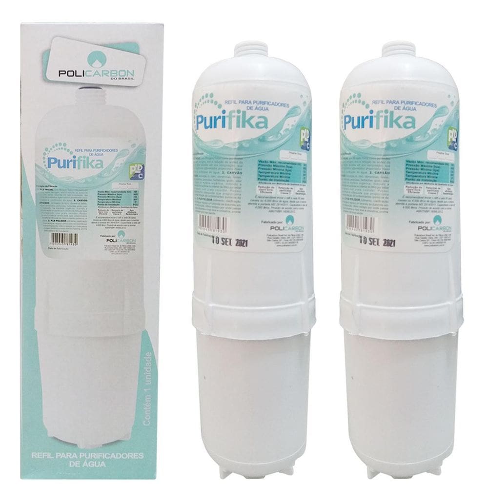 Kit 2 Filtros Refil Purificador De Agua Soft Everest