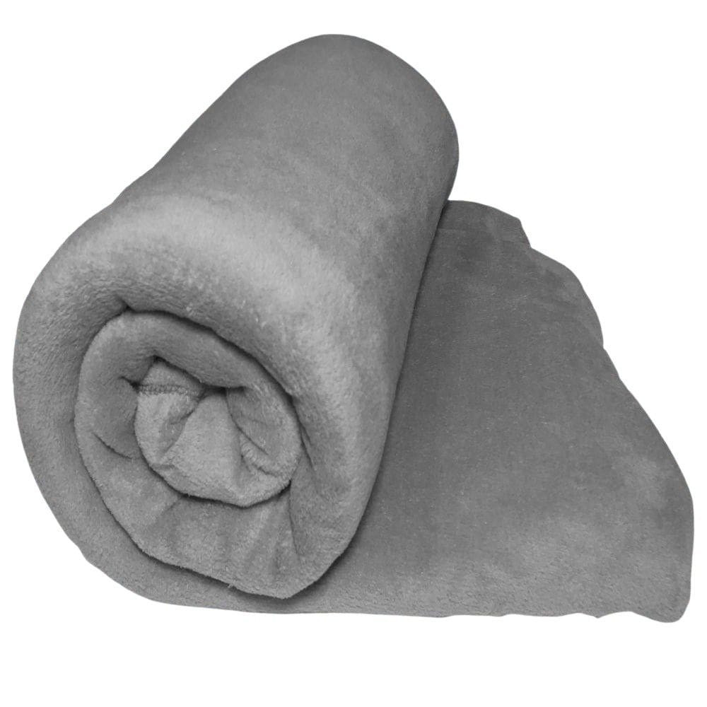 Cobertor Manta Microfibra Aconchego Queen - Cinza