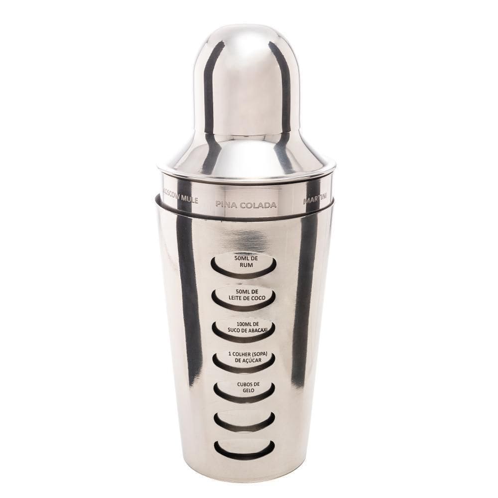 Coqueteleira De Aço Inox C/Receitas De Drinks