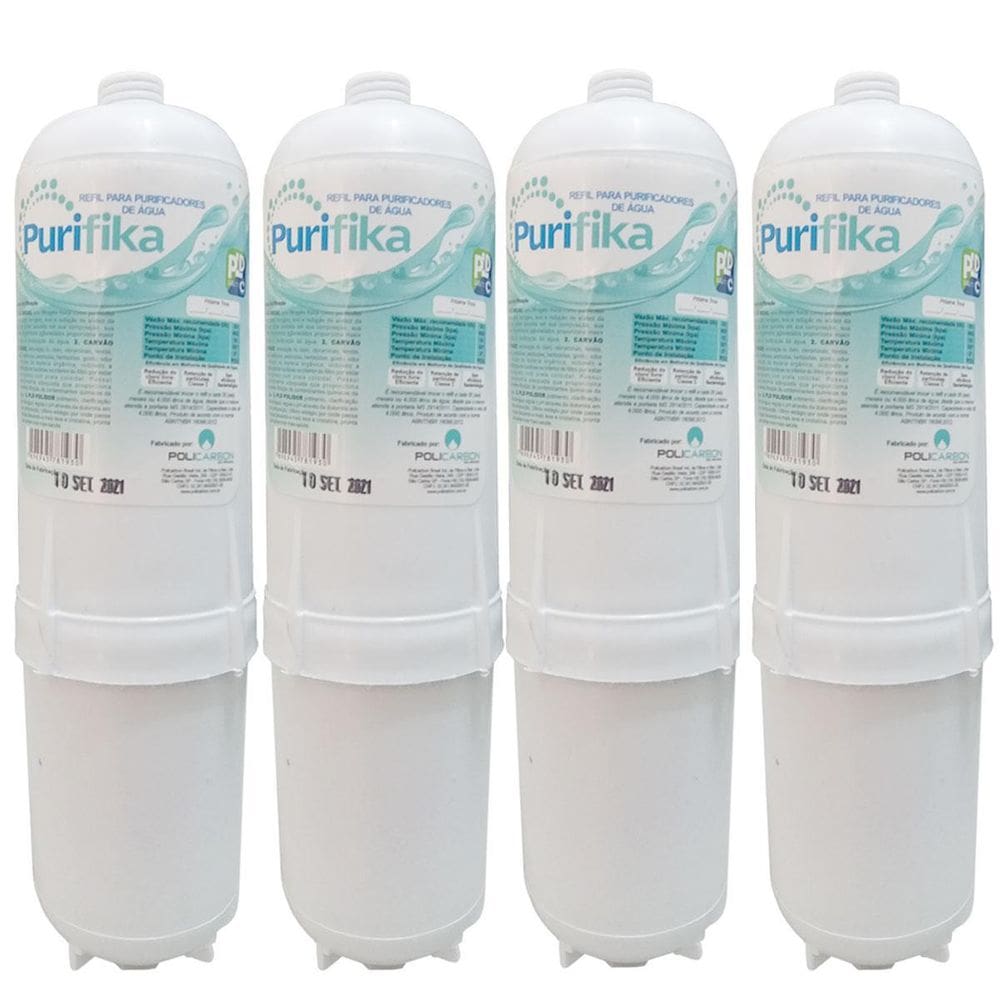Kit 4 Filtros Refil Soft Everest Purificador Adesivo