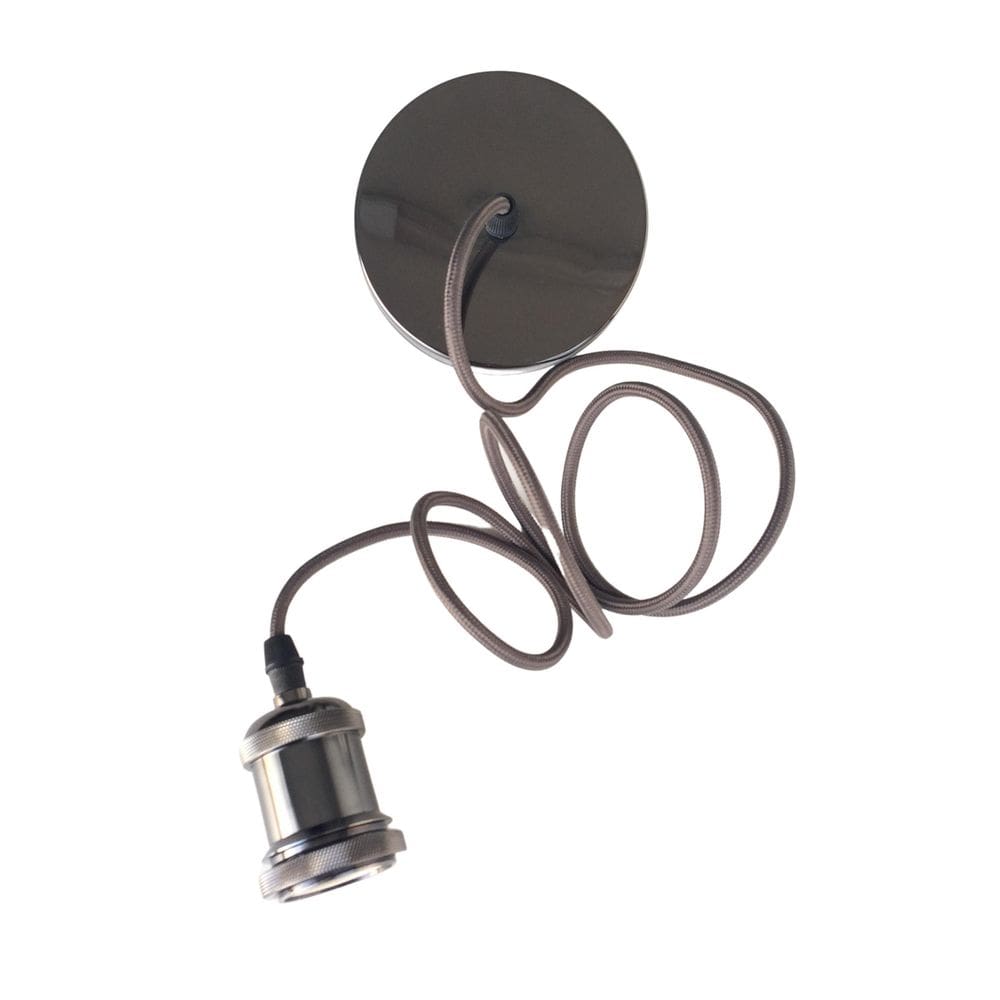 Kit 5 Pendente Preto Perola Fio Soquete Aluminio Cabeceira