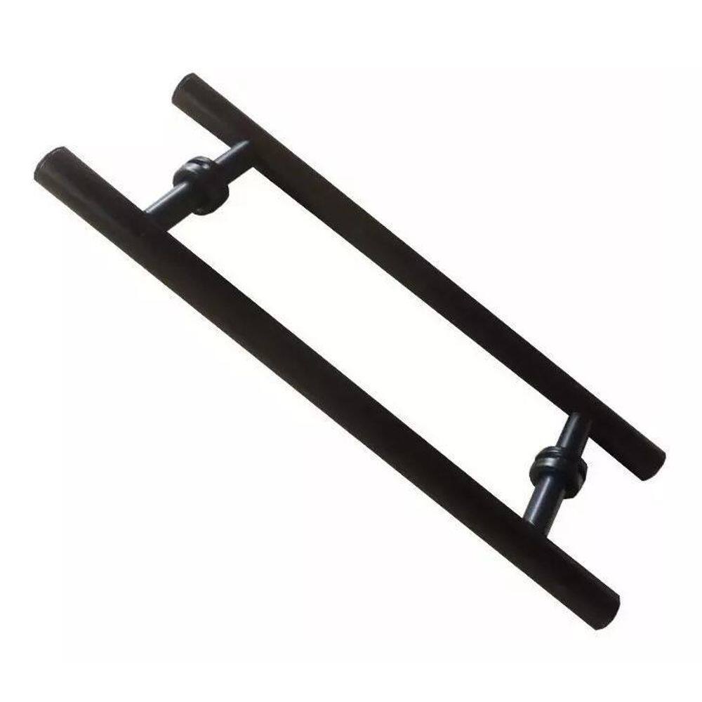 Puxador Para Portas Madeira / Vidro Tubular Preto - 60 Cm