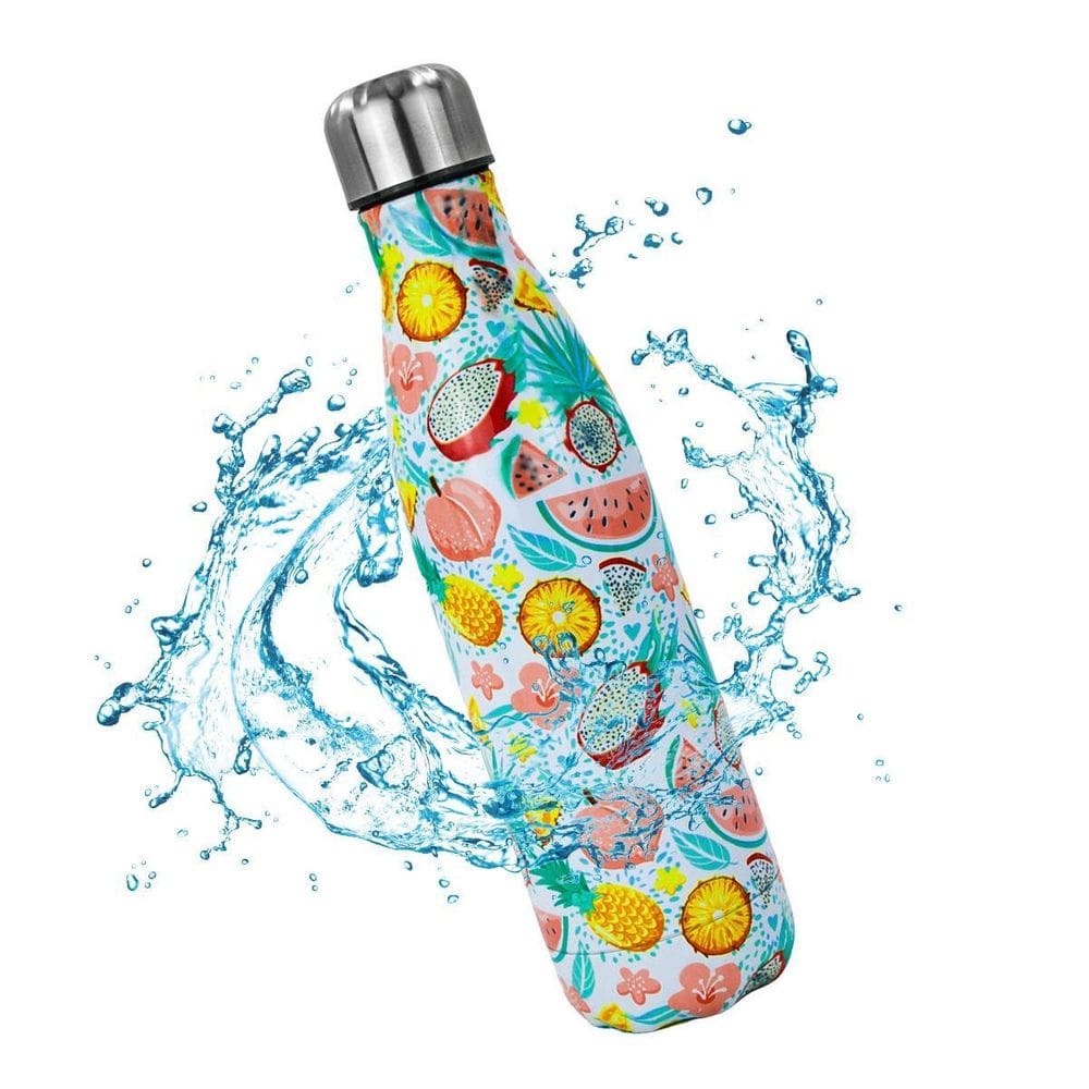 Garrafa Térmica Aço Inox Com Estampa 500Ml Frutas Verão