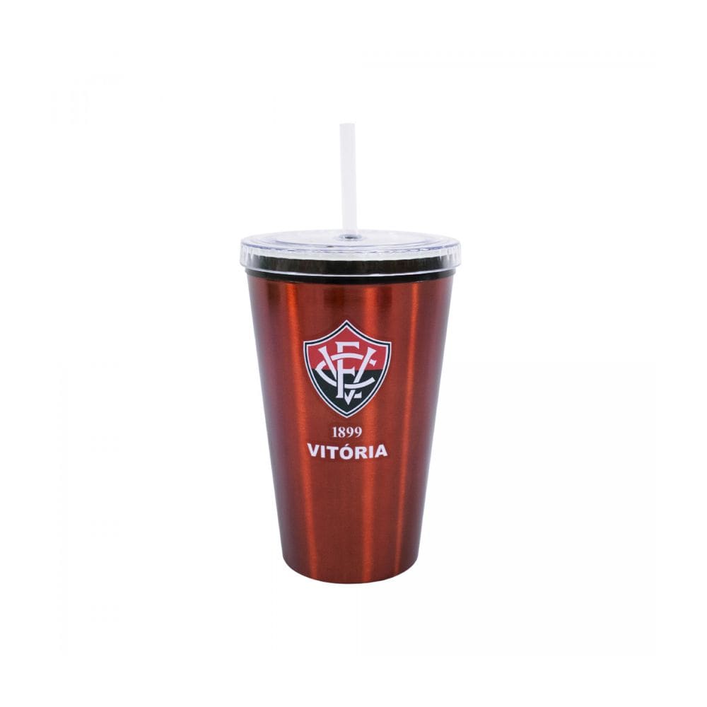 Copo Plástico Com Canudo 500Ml - Vitória