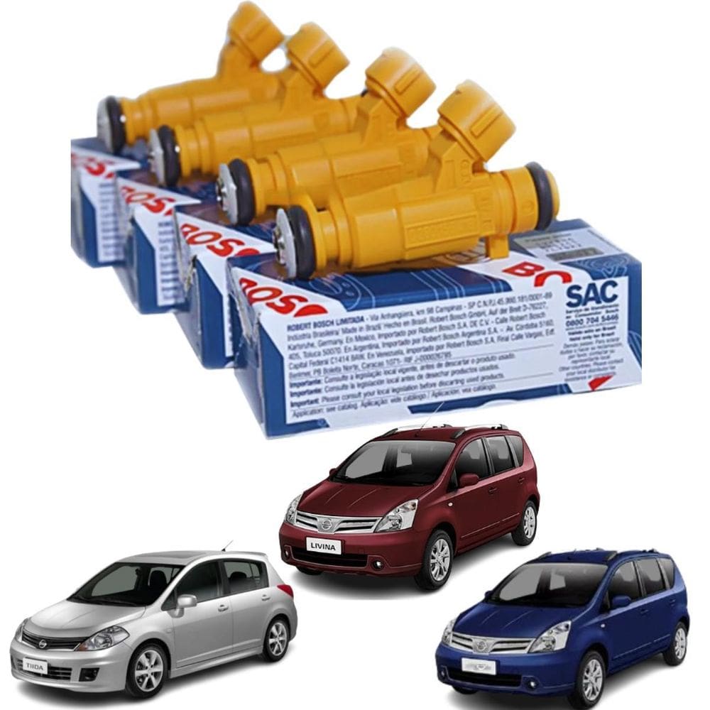 4 Bico Injetores Nissan Grand Livina Tiida 2009 A 2016 Bosch