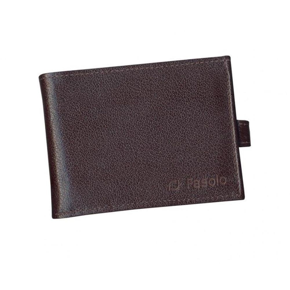Carteira Masculina Couro Fasolo Com Porta Cheque H015 Marrom