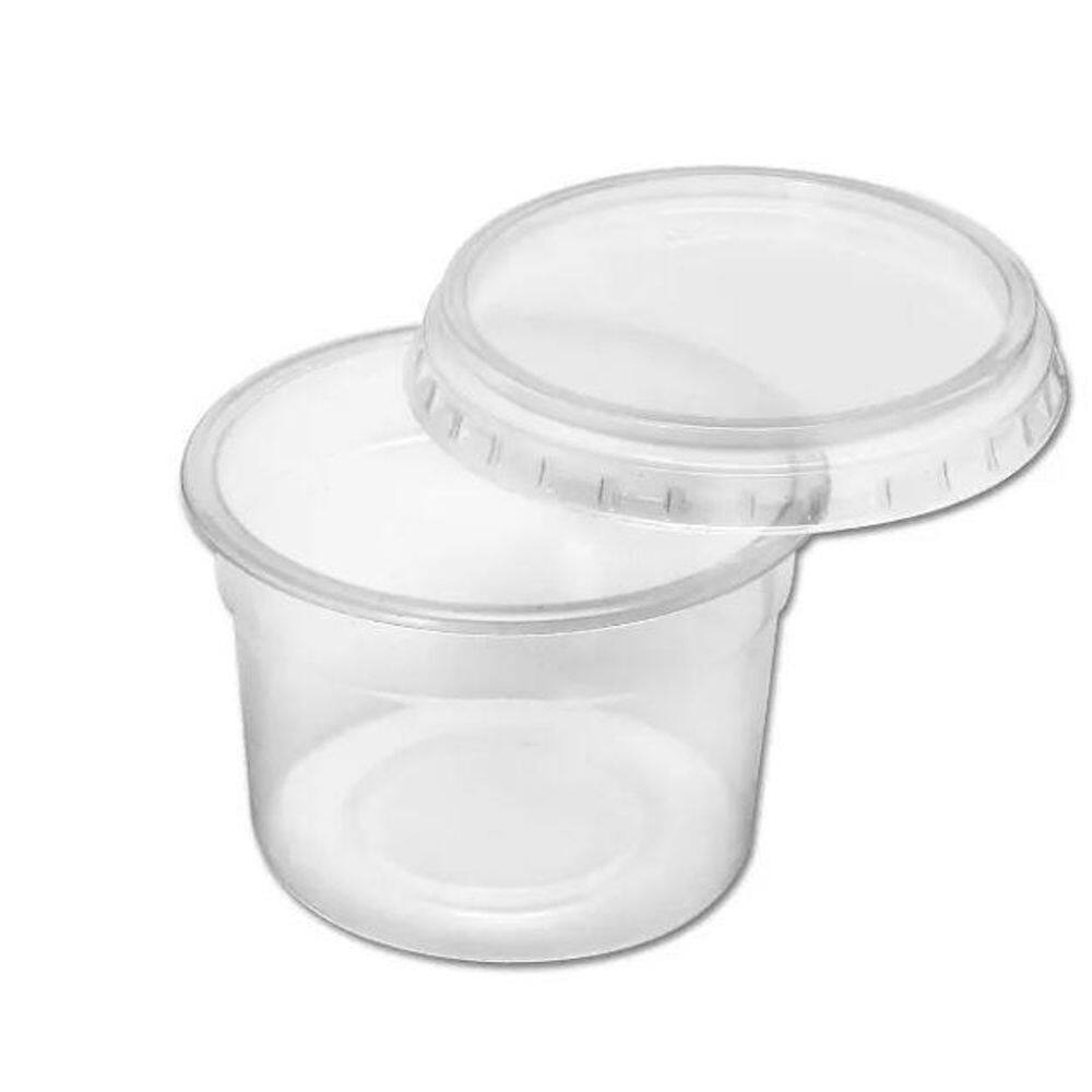 Pote Redondo 250ml - Plástico Descartável BPA Free