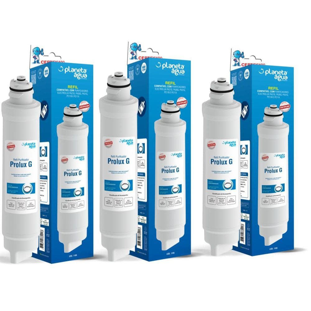 Kit 3 Refil Filtro Electrolux Pa21G,Pa26G, Pa31G,Pe11B,Pe11X