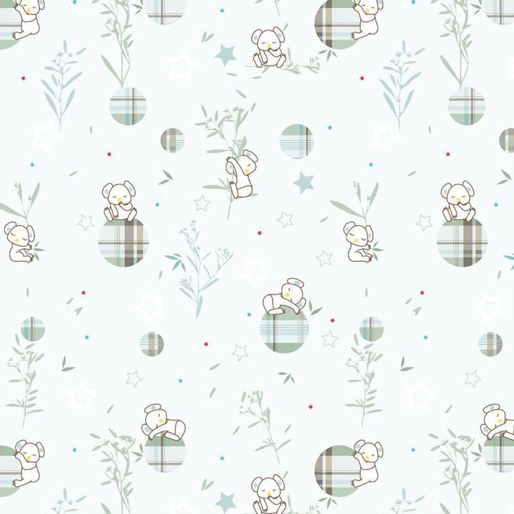 Papel De Parede Coala Folhas De Bambu Infantil Bebe Adesivo