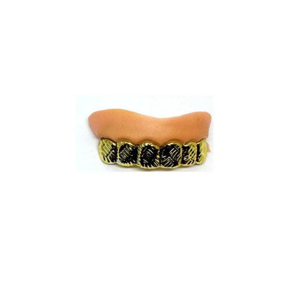 Dentes Dourados Modelo 2 Plástico Fantasia