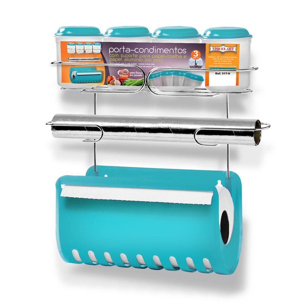 Porta Condimento Com Papel Duplo Azul Turquesa