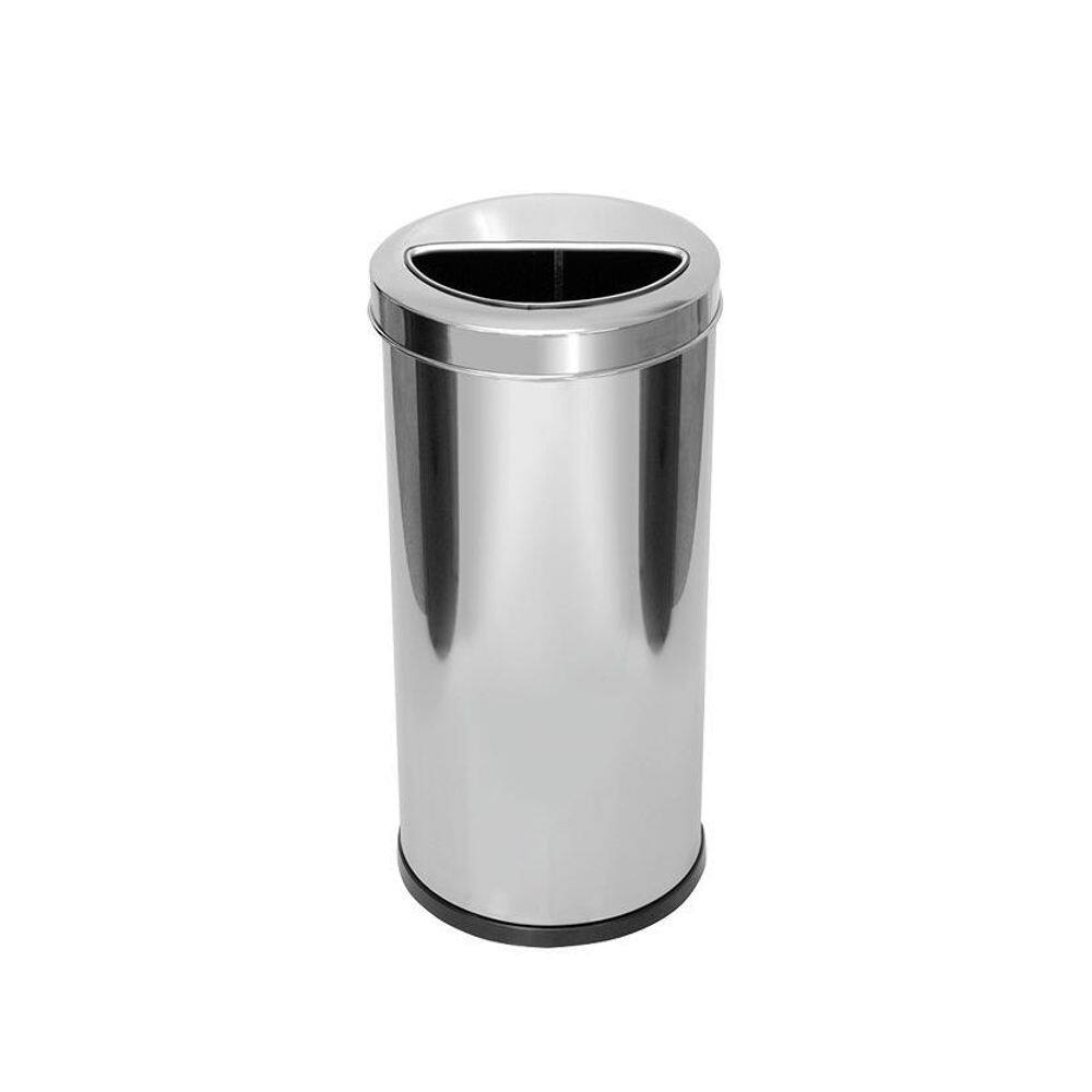 Lixeira Em Aço Inox Com Aro Meia Lua 22L Jsn