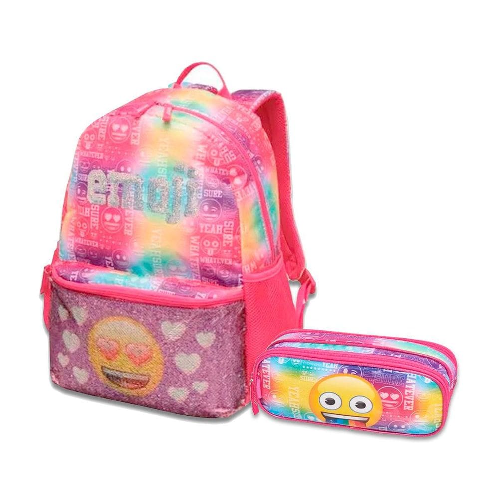 Kit Volte As Aulas Com Mochila Emoji E Estojo Emoji Infantil