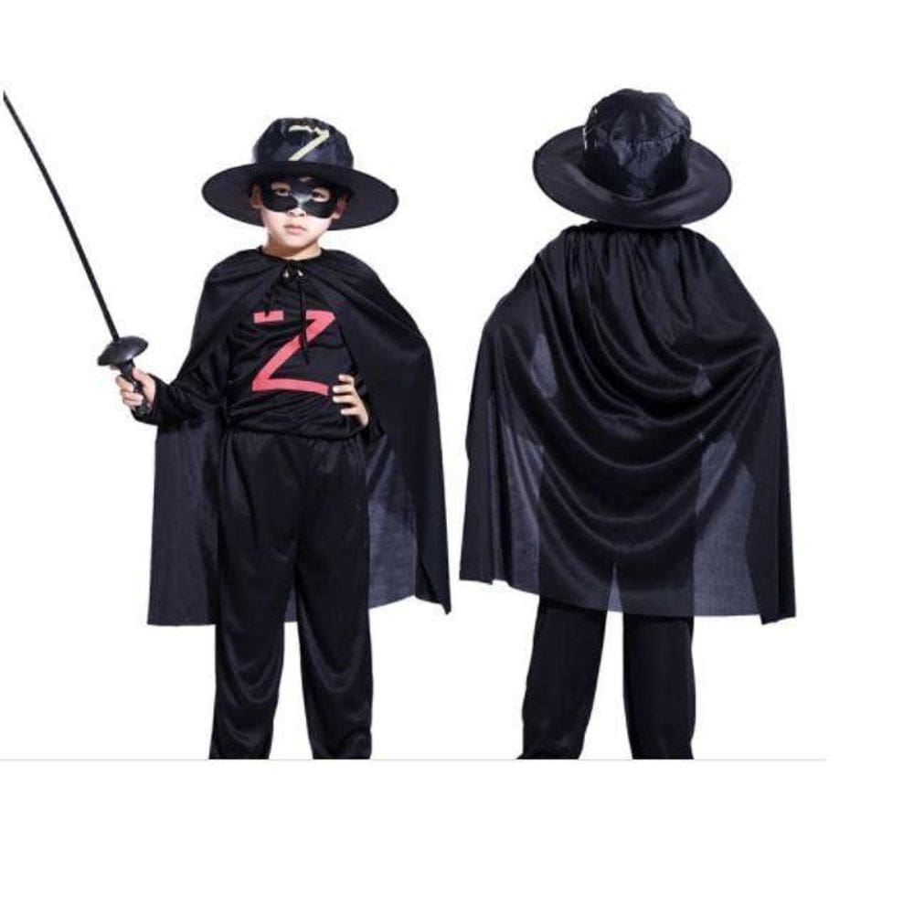Capa De Zorro Infantil Vampiro Bruxo Cosplay Fantasia
