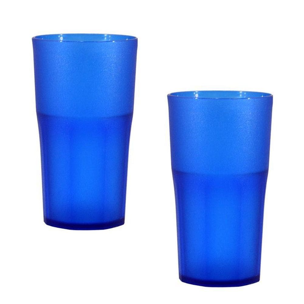 Kit 2 Copos Roma Cristal Azul 370Ml Plástico