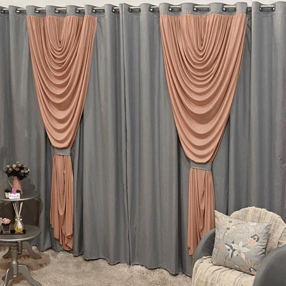 Cortina Dinamo 3 Metros Sala Quarto Para Varão - Cinza