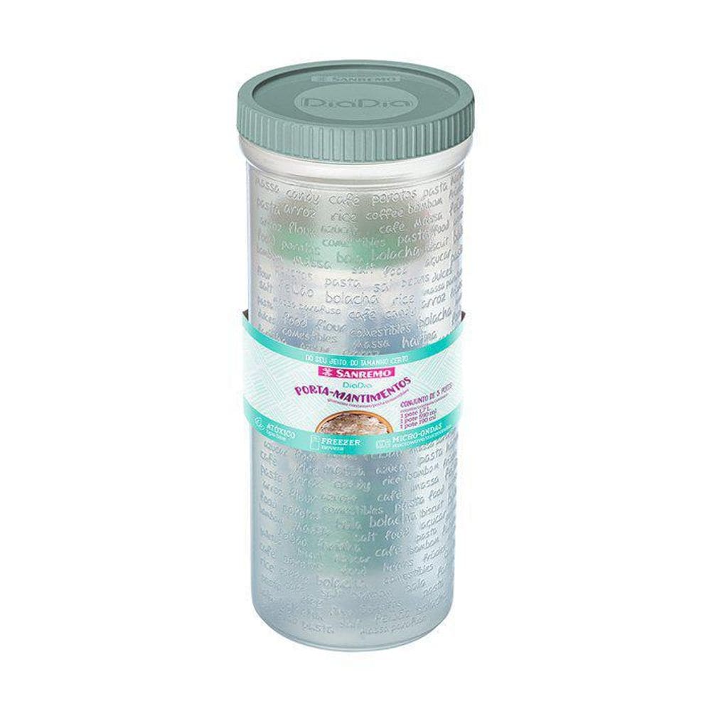 Kit 3 Porta Mantimentos Potes Sanremo Plastico 1,7L