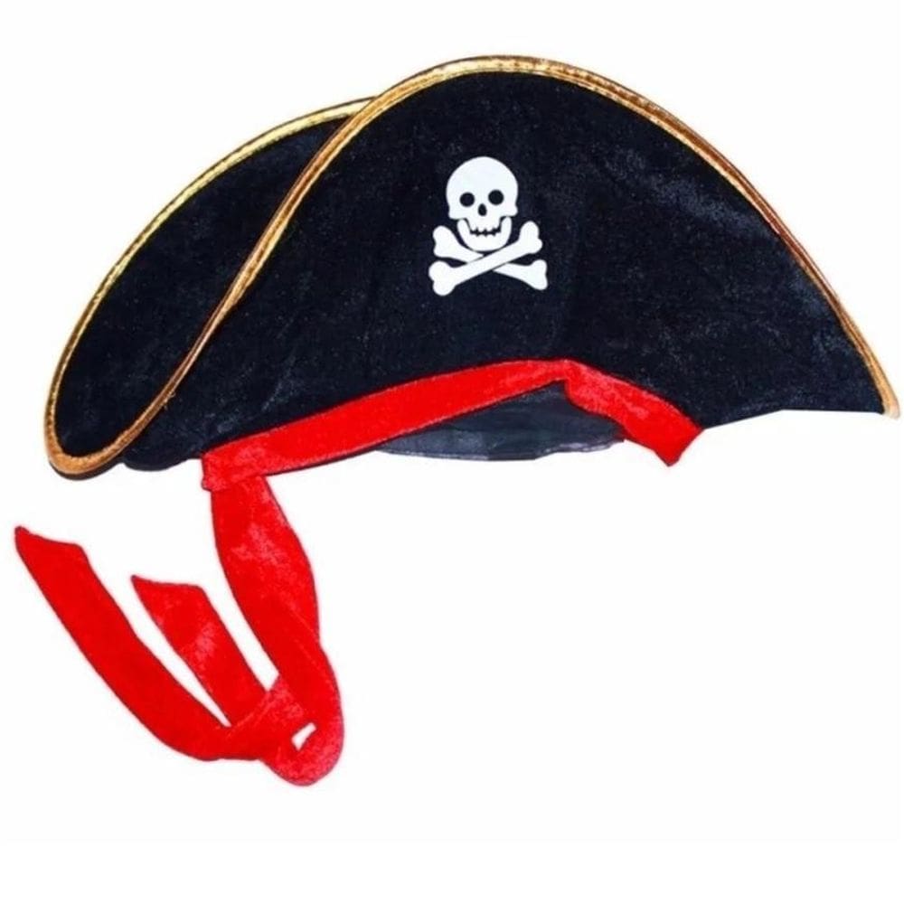 Chapéu De Pirata Preto Fantasia De Festa Halloween Carnaval