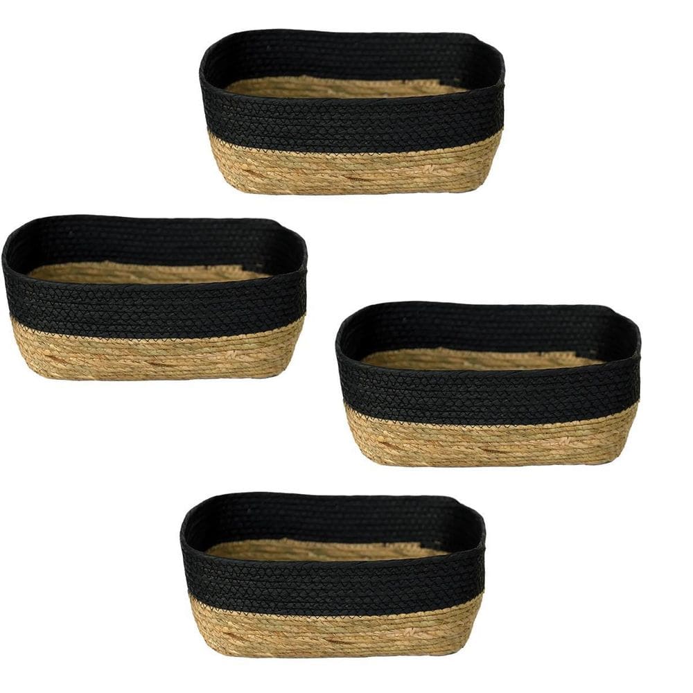 Cesto Fibra Natural 35x28x13 Preto