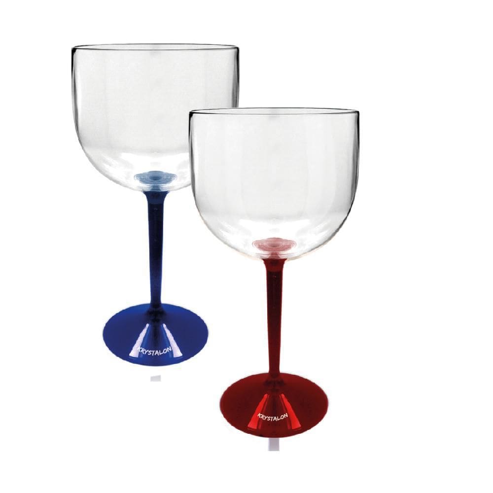 Kit 2 Taças Gin Bicolor Vermelho E Azul Acrílico Ps