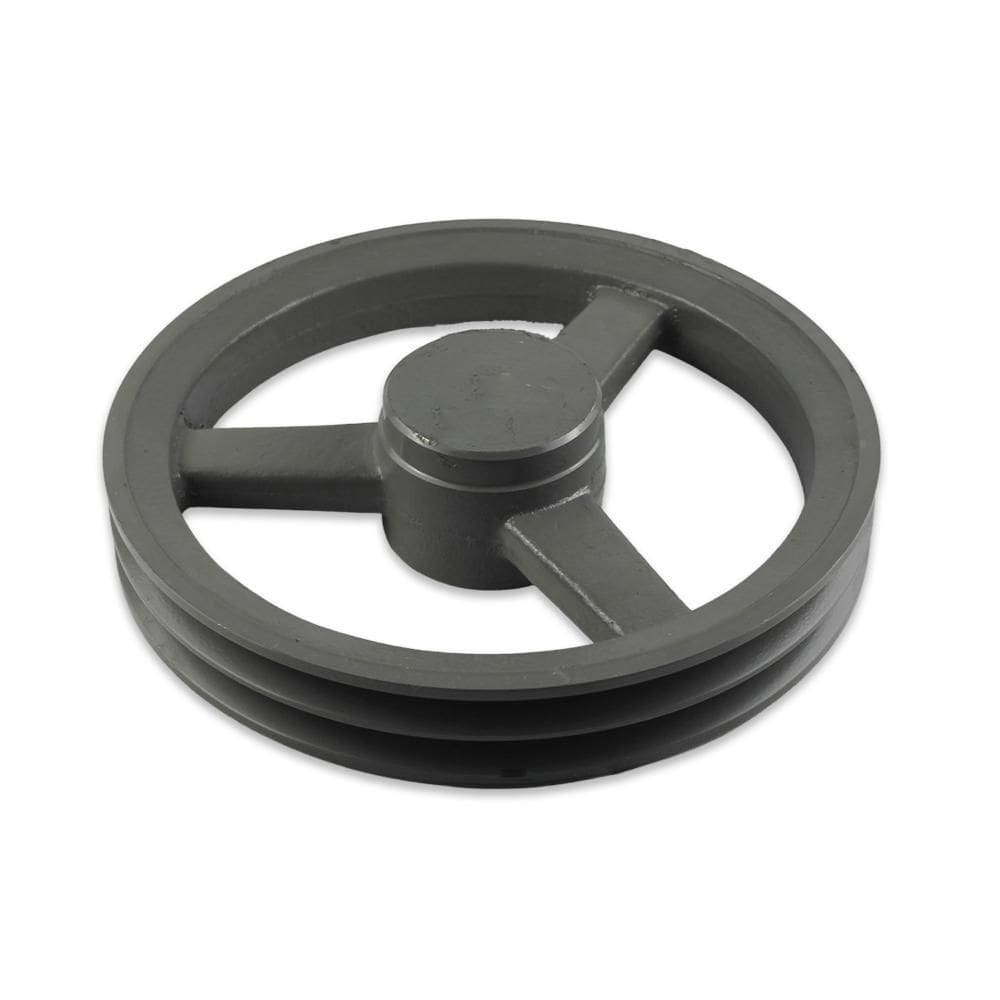 Polia Ferro Fundido 230mm 2 Canais Cinza 20x3.5x20cm