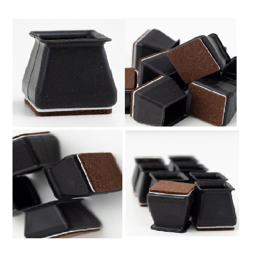 Kit 12 Proteção D Silicone Para Pé De Moveis Feltro Quadrado