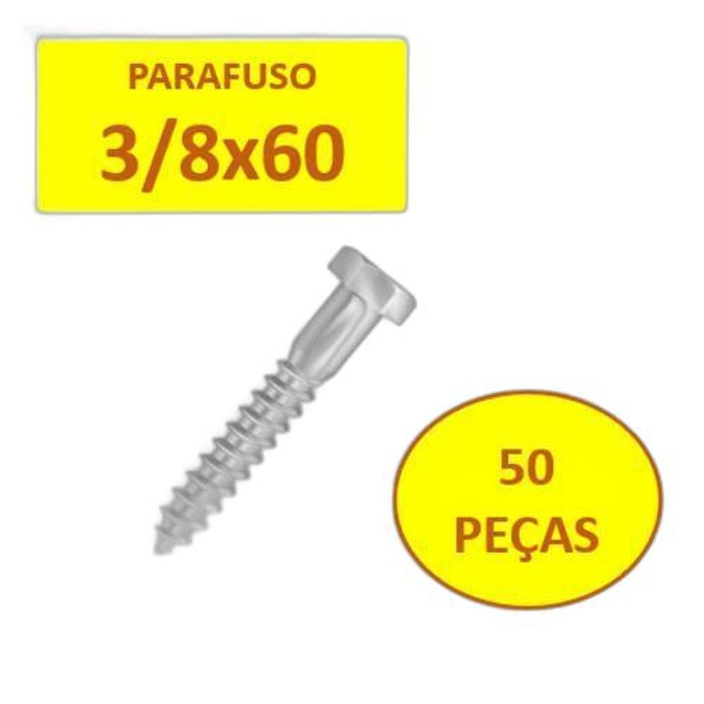 Parafuso Sextavado Soberba Zincado 3/8X60 50Un Ciser