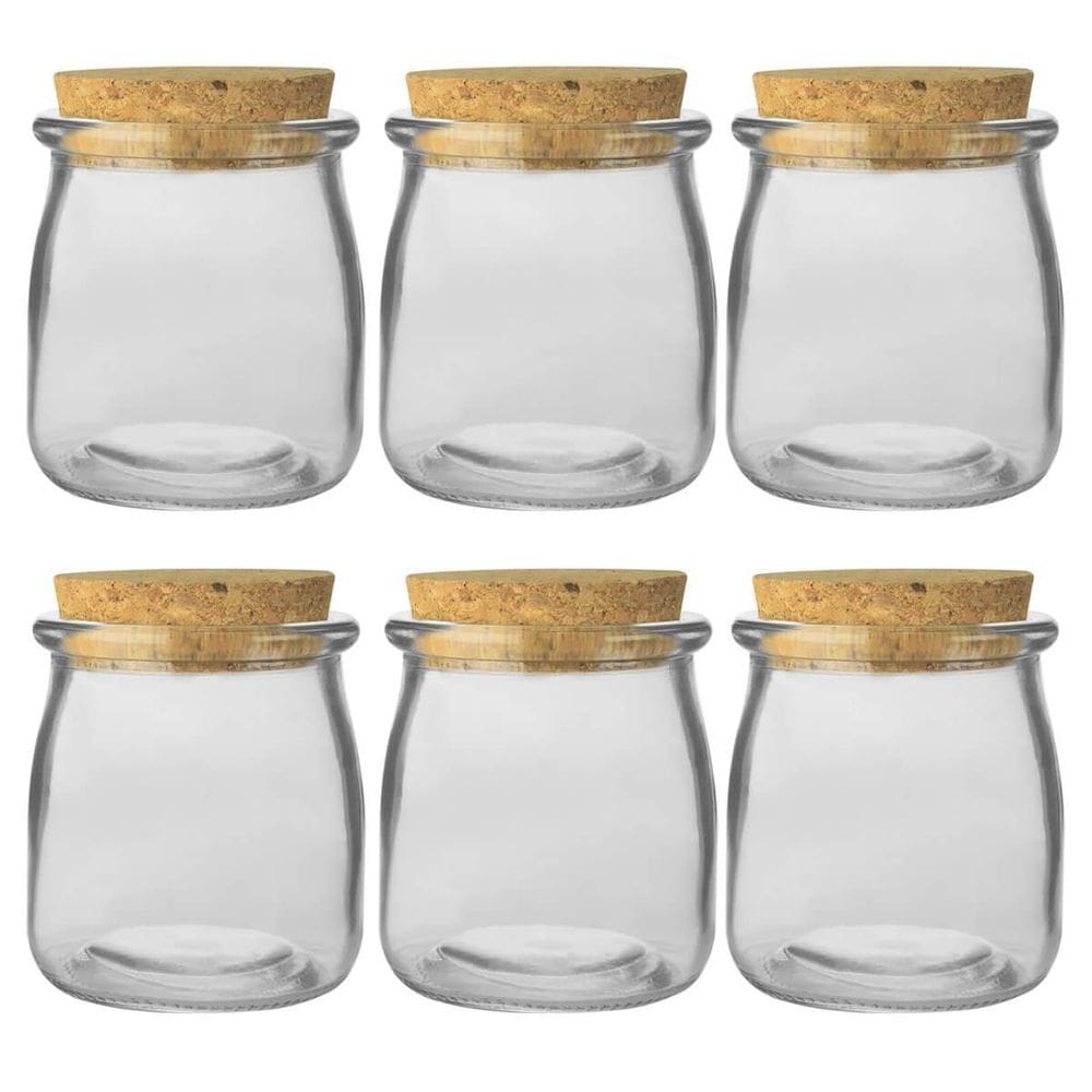 6 Porta Condimentos De Vidro Com Rolha 190Ml 1990 Lyor