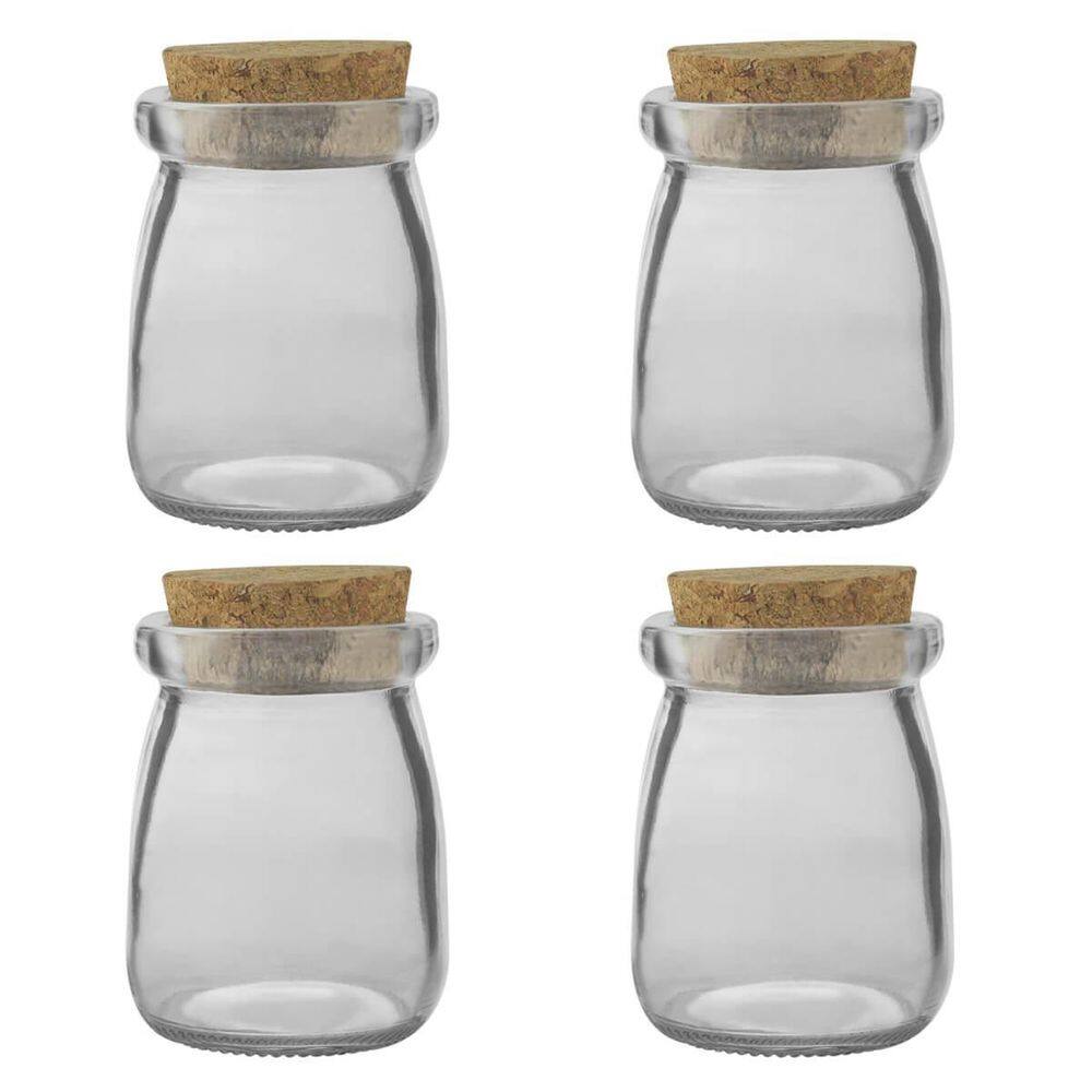 4 Porta Condimentos De Vidro Com Rolha 100Ml 1989 Lyor