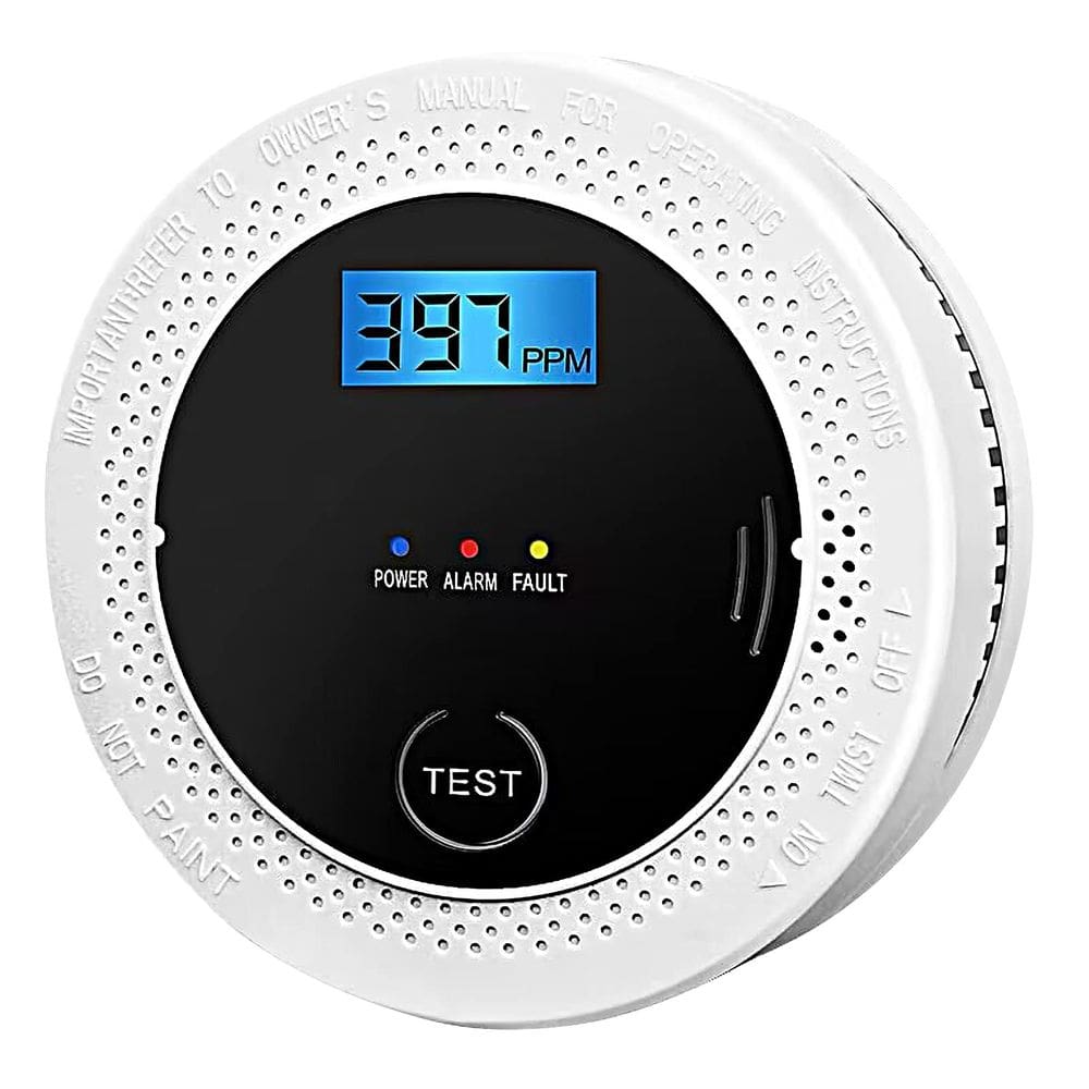 Detector de fumaça e monóxido de carbono JNHCD com display digital