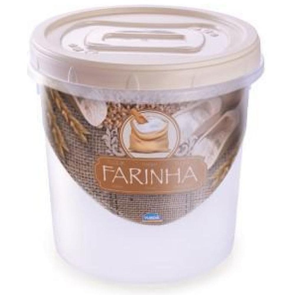 Pote Rosca Farinha 1,8L Bege Plasútil