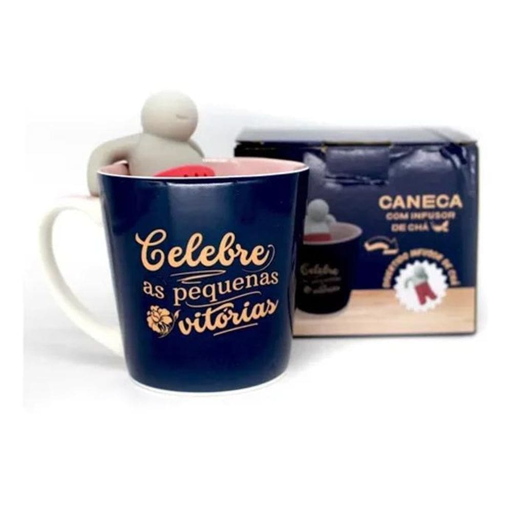 Caneca Com Infusor Para Chá Celebre 350Ml - Zona Criativa