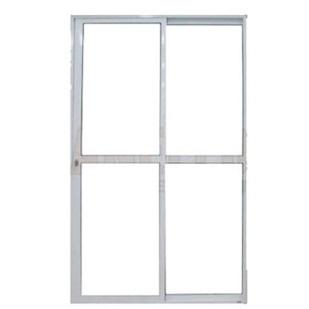 Porta Sacada 2 Folhas Aluminio Branco C/Fechadura 2,10x1,20