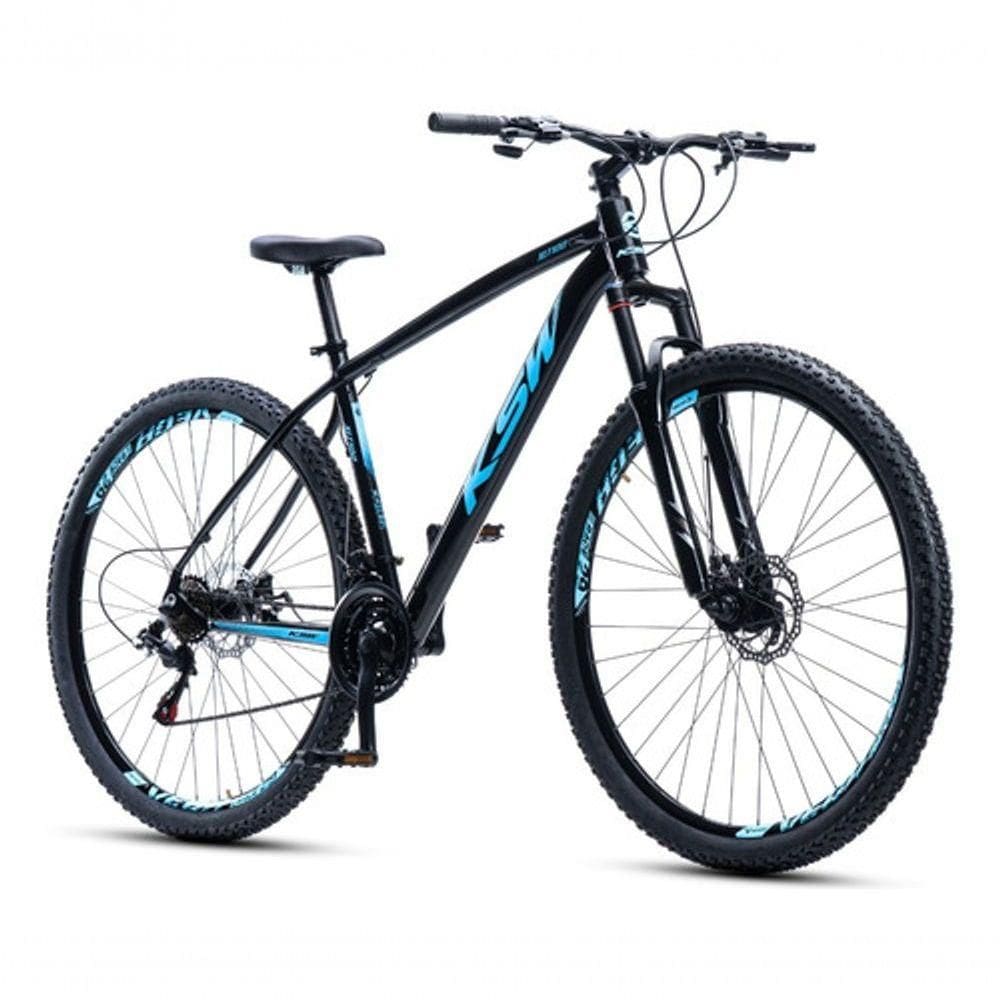 Bicicleta Ksw Xlt 100 Aro 29 24v Freio A Disco Mecânico Mtb Alumínio Preto/azul 17