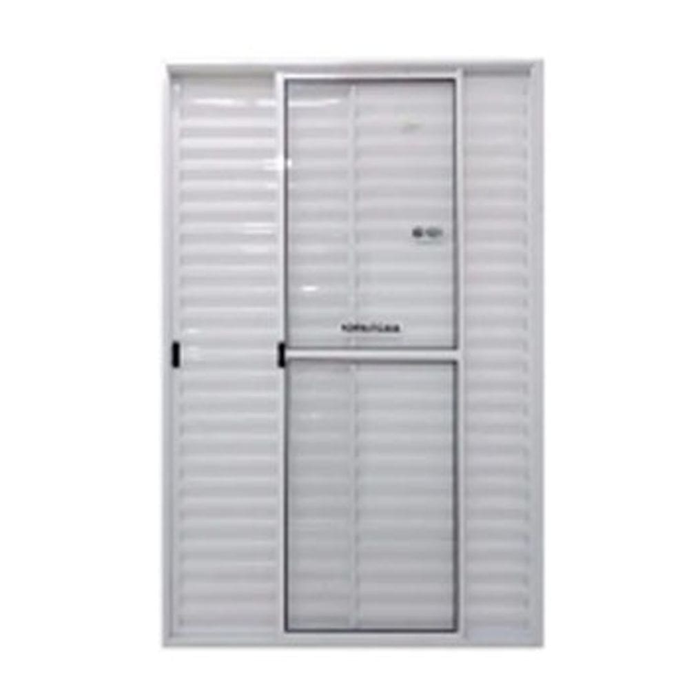 Porta Balcão 3 Folhas Aluminio Branco C/Trinco  2,10x1,50