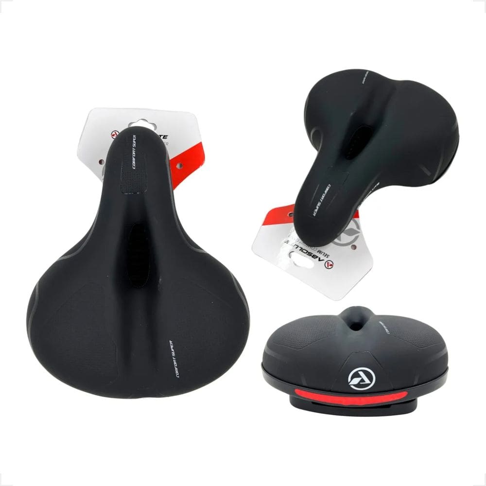 Selim Banco Bike Absolute confot Ergonômico Mola Dupla Impermeável Faixa Reflexiva Bundao Hemorroida