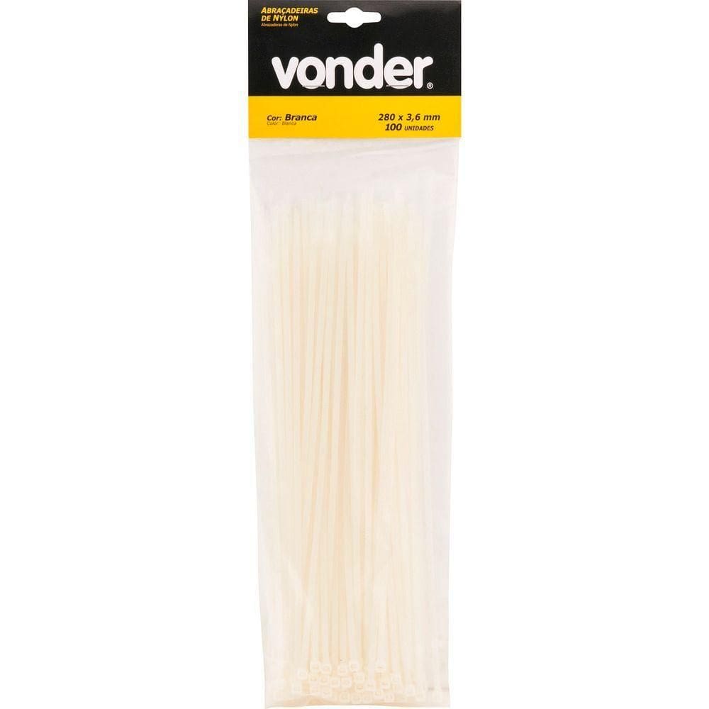 Abraçadeira De Nylon 200x4,8mm Branca Com 20 Peças Vonder