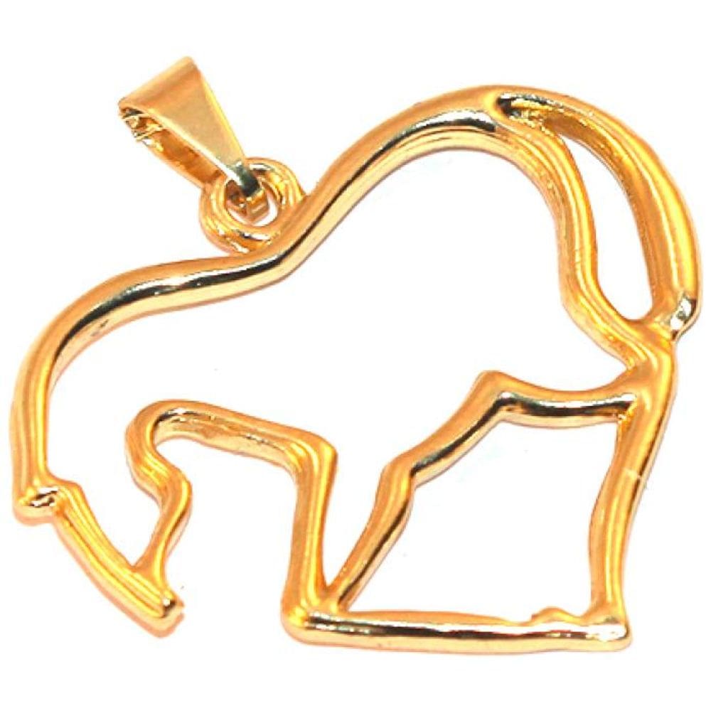 Pingente Cavalo Formato Coração Folheado Ouro 18k