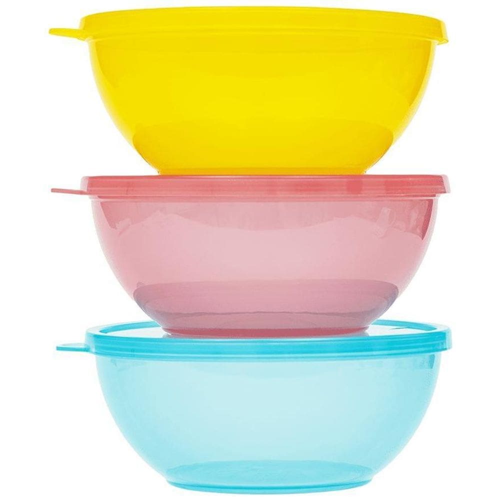 Kit 3 Potes Bowls Papinha Tampa 300Ml Coloridos 16175, Buba