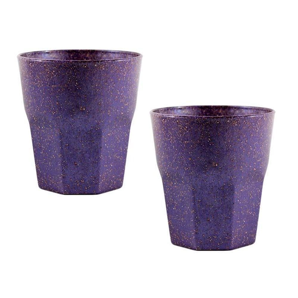 Kit 2 Copos Mini Roma Fibra Madeira Lilás 300Ml