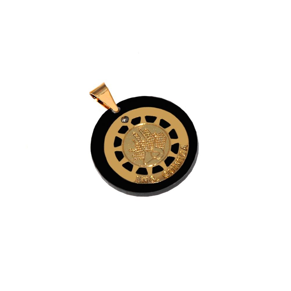 Pingente Profissão Curso Engenharia Química Folheado 18k