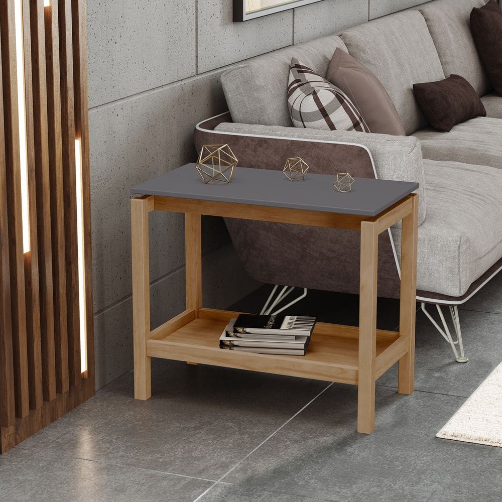 Mesa Lateral Apoio Sala Madeira Maciça Cabeceira Rústica Oak