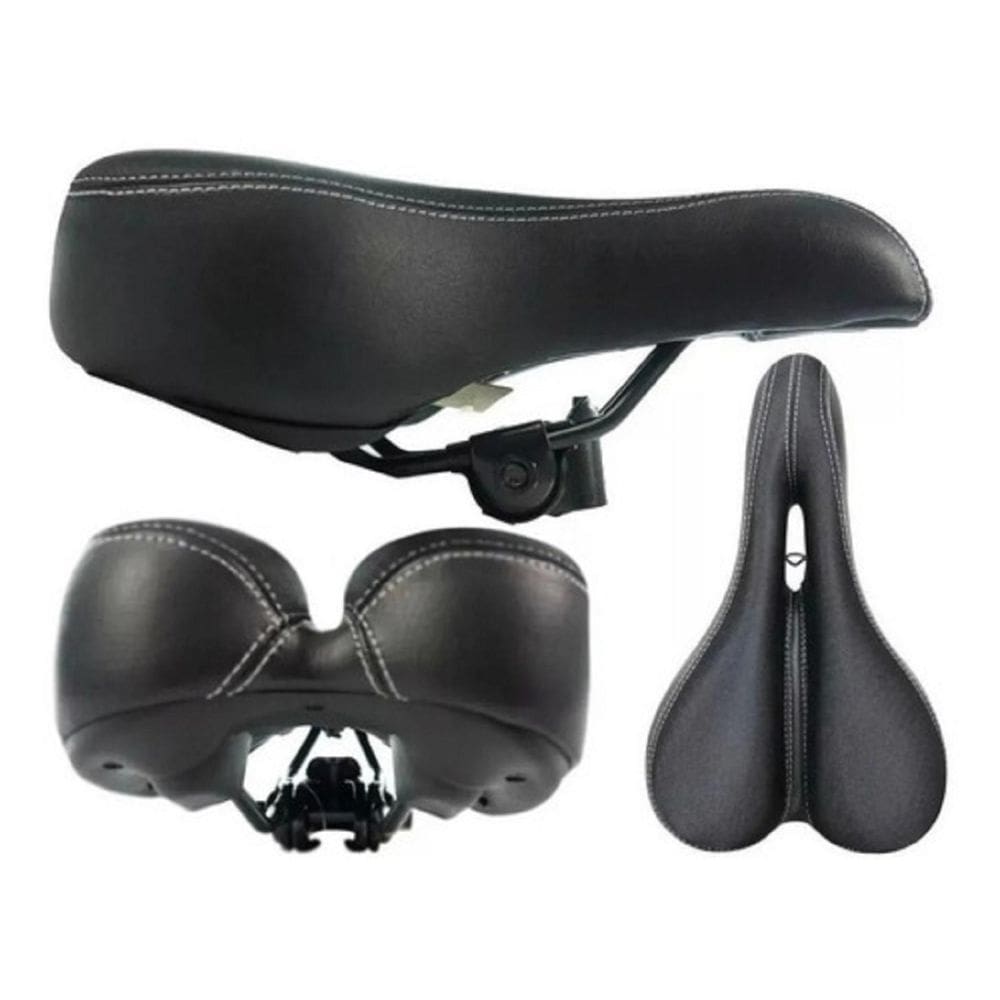 Selim Gts Mtb Vazado Preto Gel Neoprene Com Carrinho
