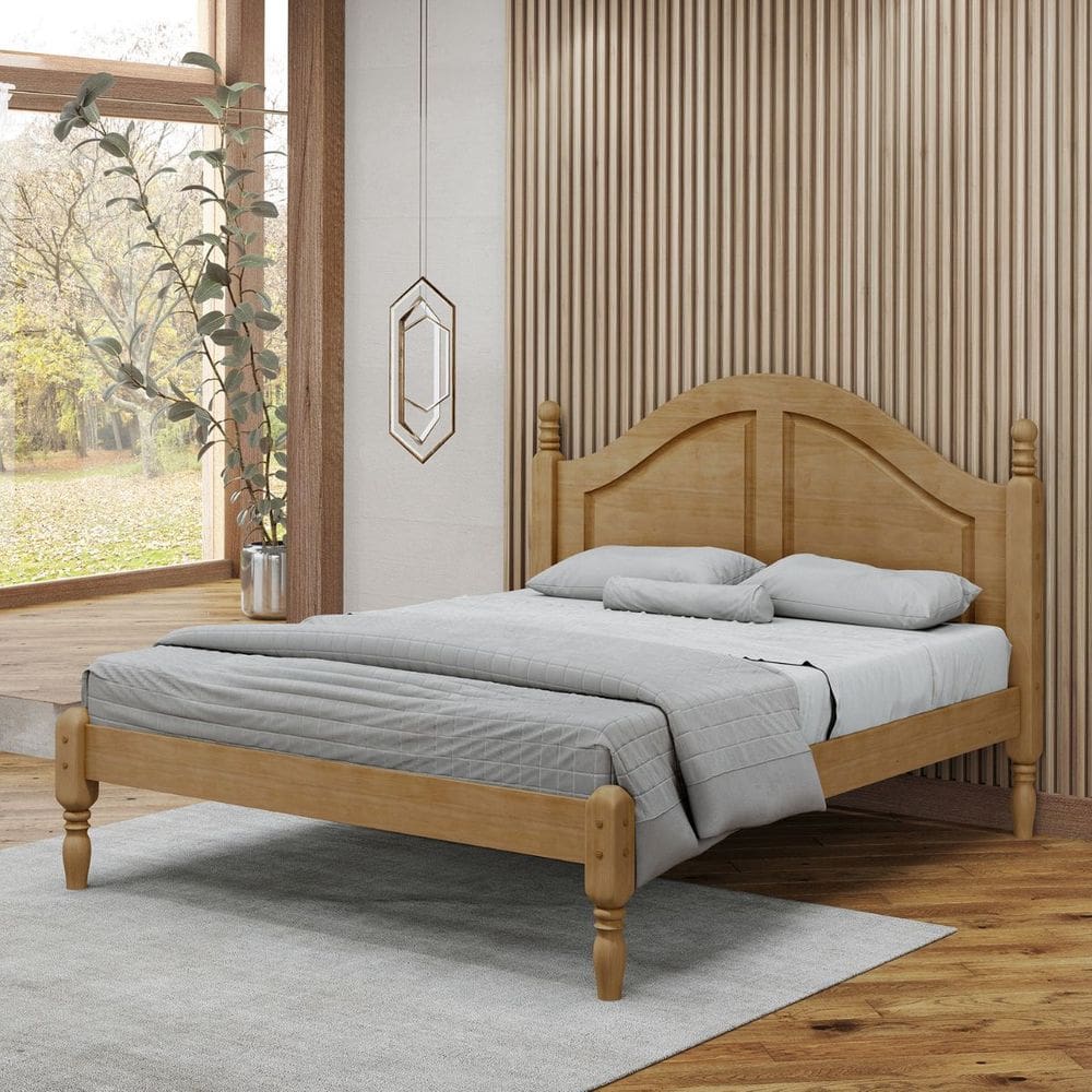 Cama Casal Cabeceira 1,60 cm Madeira Maciça p/ Colchão Queen