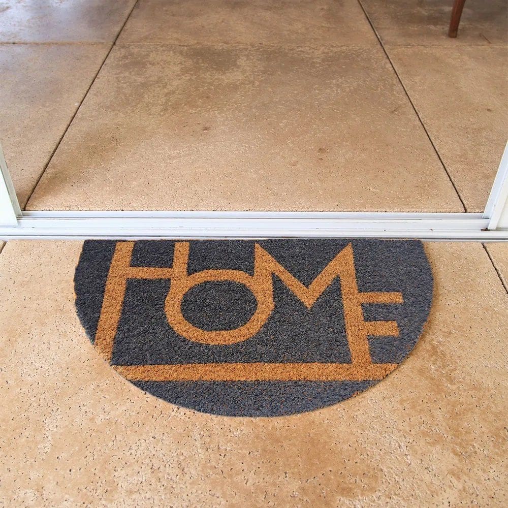 Capacho Meia Lua Fibra De Coco Base PVC 60x33cm - Komeco