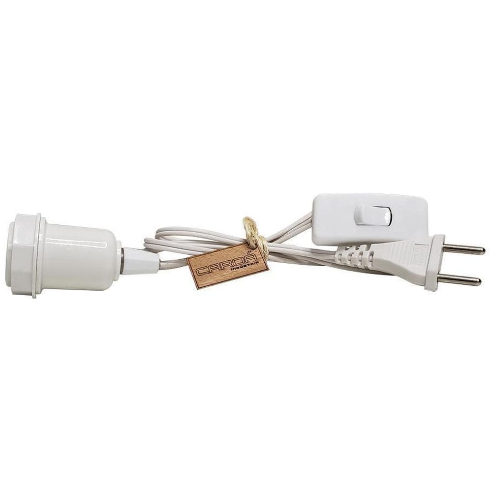 Cabo Fio Abajur 1,8 Metros Bivolt Com Soquete E27 Branco