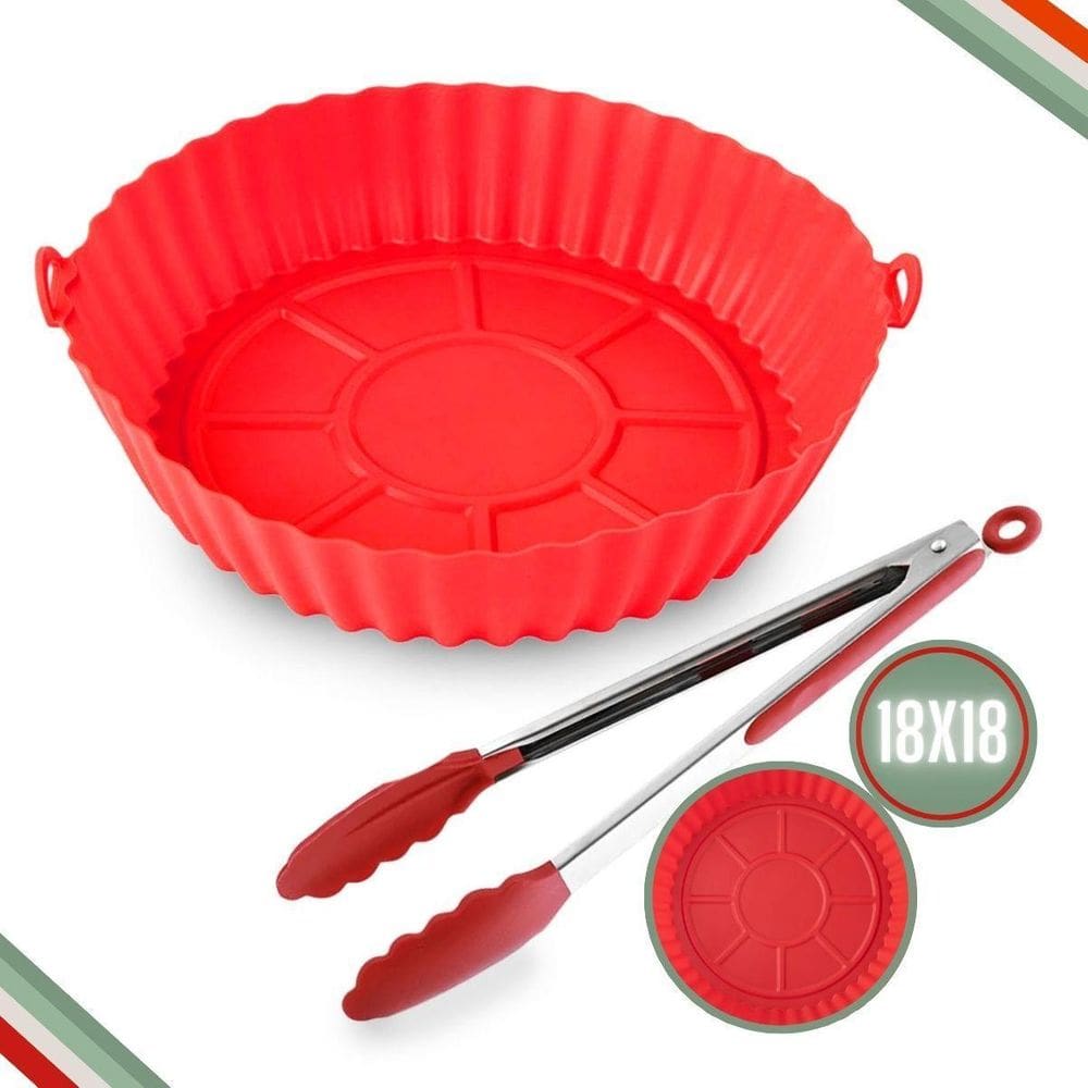 Kit Pegador 21Cm E Forma De Silicone Airfryer 18X18Cm Fritar