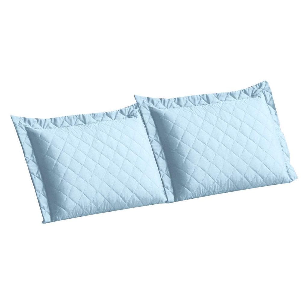 Kit Protetor Para Travesseiro Costurado Microfibra Azul Bebê