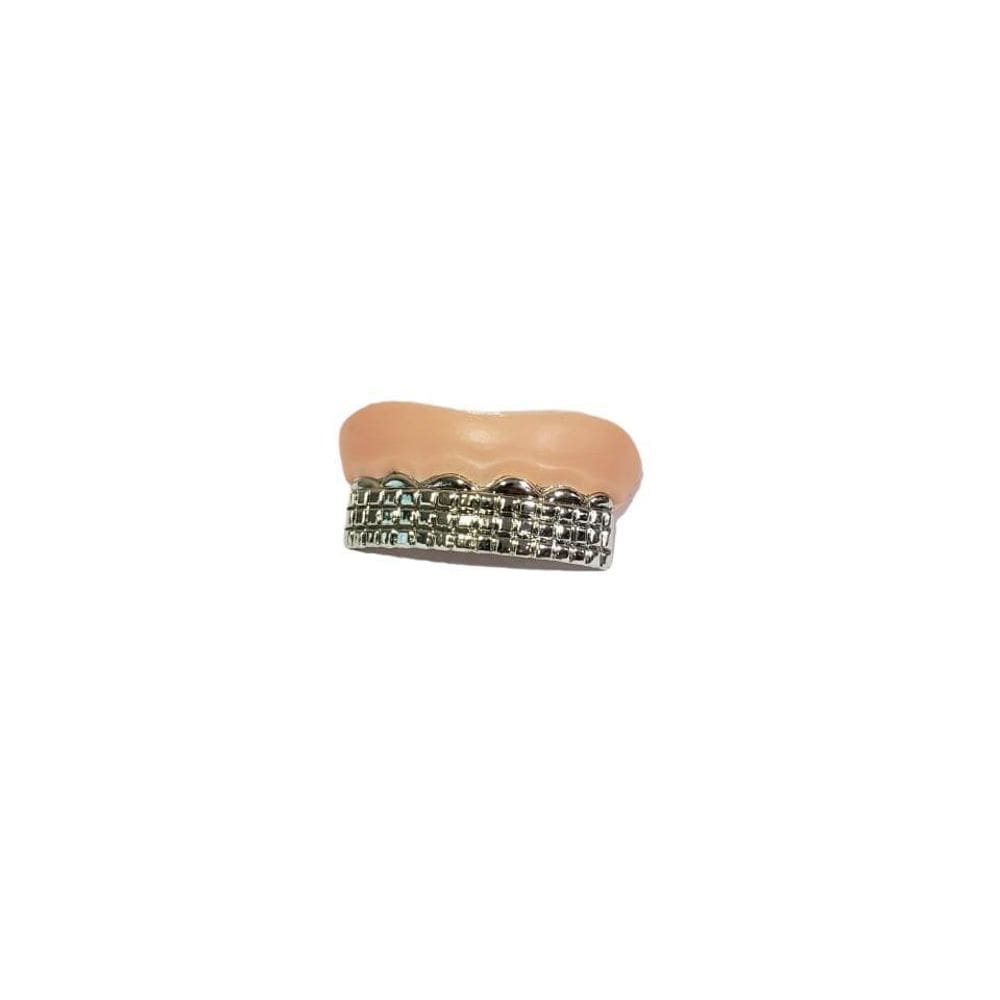 Dentadura Prata Modelo 2 Plástico Fantasia