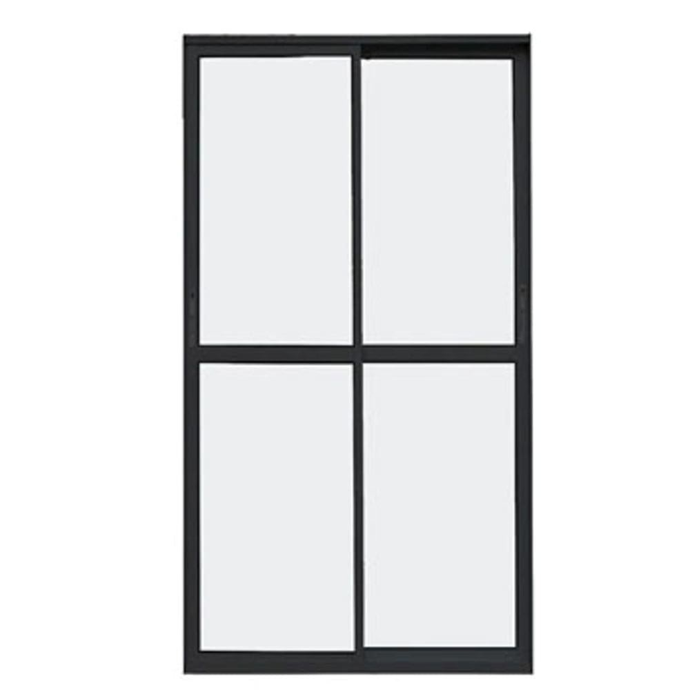 Porta Sacada 2 Folhas Aliminio Preto C/Fechadura 2.10x1.20